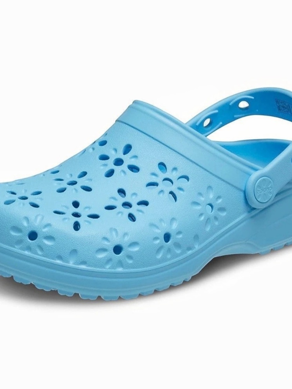 Crocs Classic Floral Cut-Out Clog Blue never worn